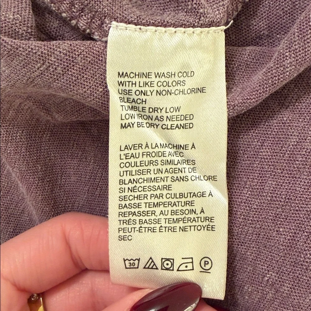 Free People We The Free Linen Blend Diego Tee Wine Grape - Picture 9 of 10